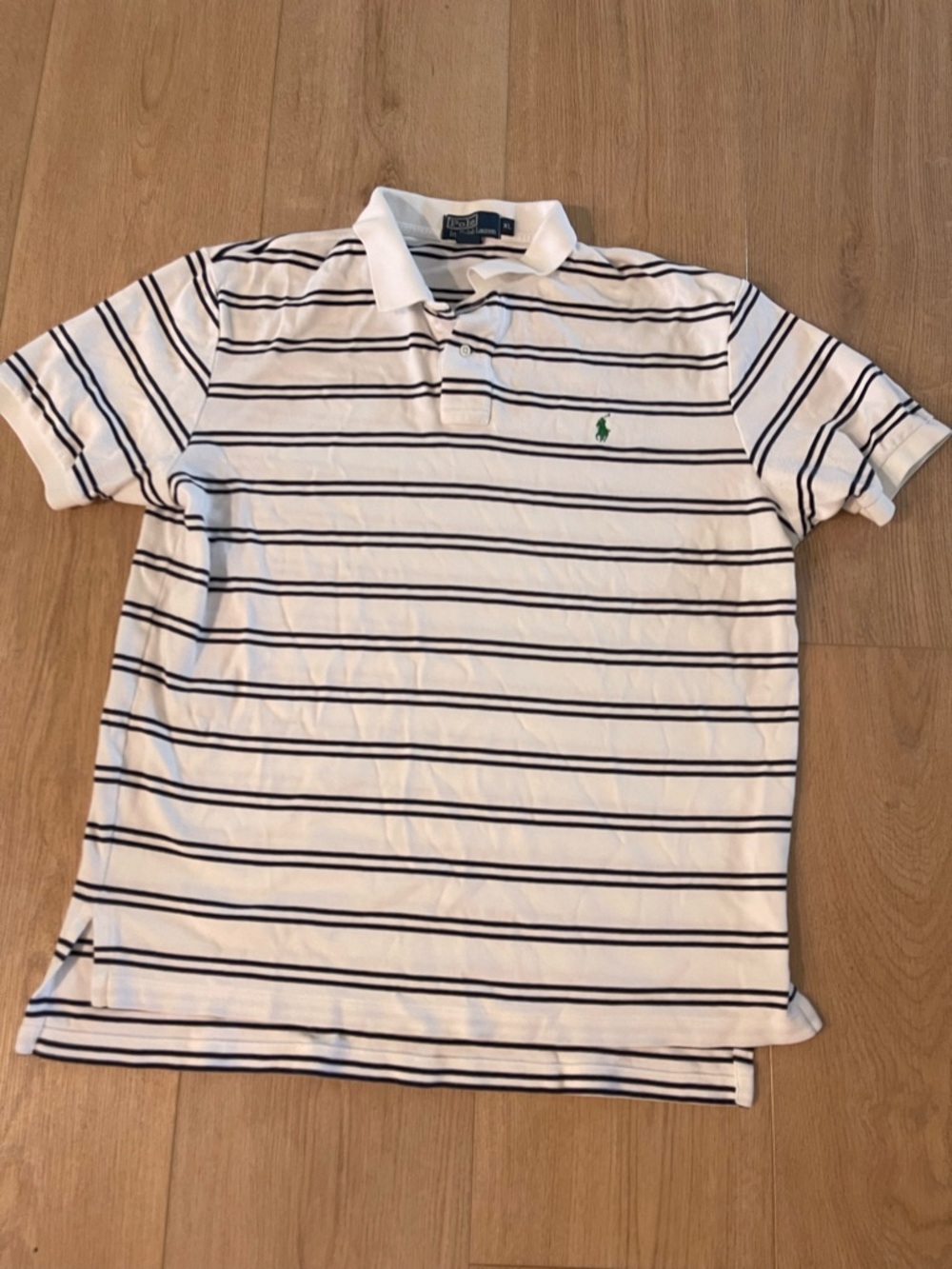 Ralph Lauren White Polo with Navy Stripes